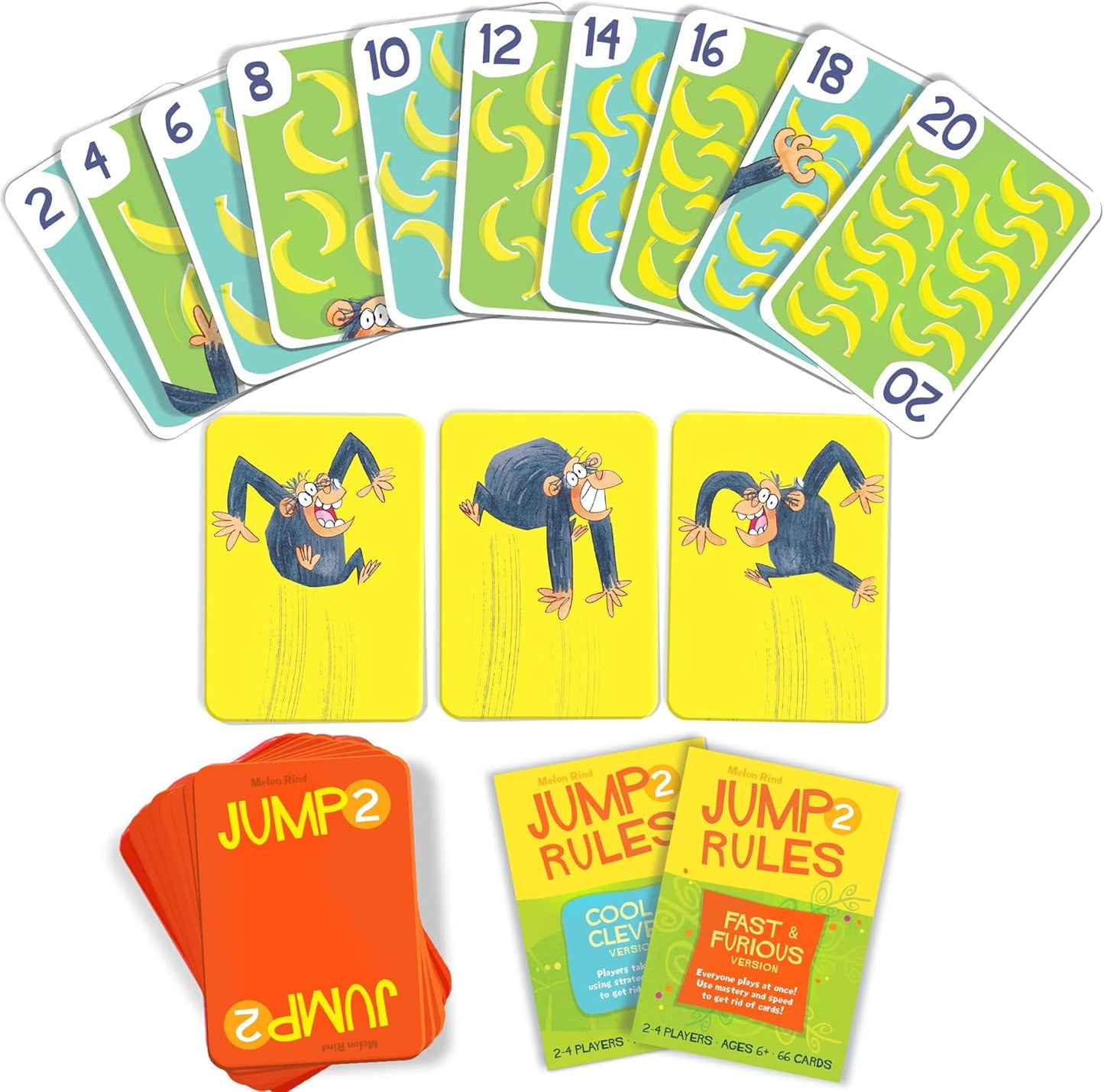 Melon Rind Jump 1, Math Game for Kids Learning Adding and Subtracting by 1, Lively, Card Game, Quick Activity for Boosting Math Confidence, Easy Screenless Fun, Perfect for Kindergarteners, Ages 5+