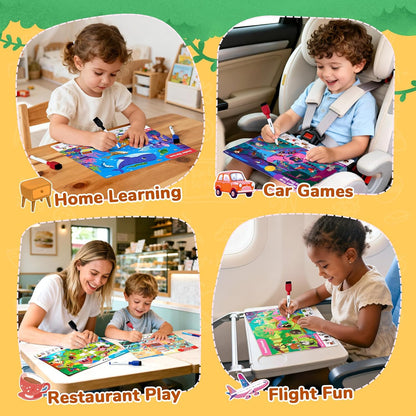 JoyCat Search and Find Activity Books, Animal Preschool Learning Activities for Toddlers & Kids, Travel Toys for Road Trip Car and Airplane, Busy Toy, Educational Game Gifts for Boys Girls Ages 3-5