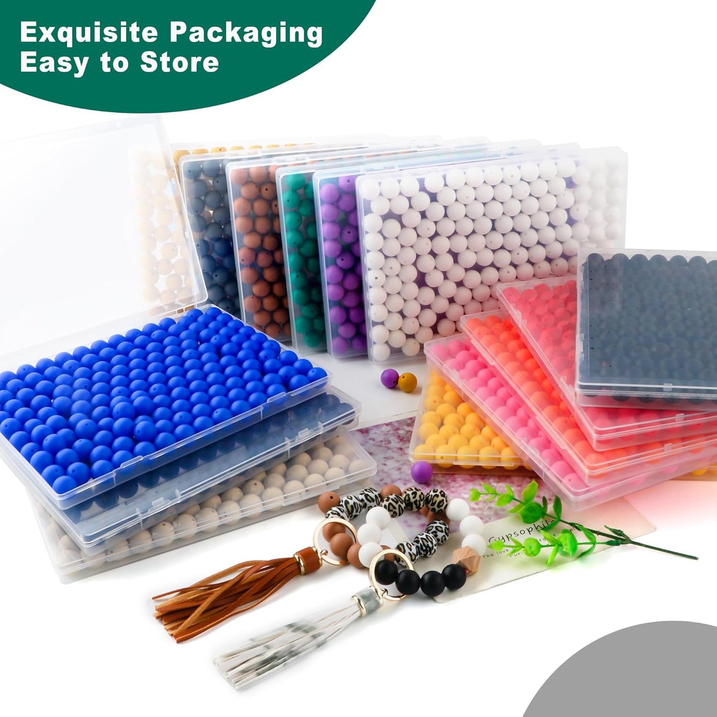 65Pcs 19mm Silicone Beads for Keychain Making Bracelet Necklace, Bulk Round Silicone Beads for Pens（Christmas Green） - Colors B
