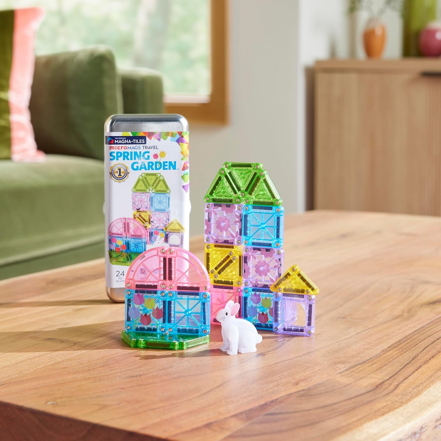 Magna-Tiles microMAGS 26-Piece Travel Magnetic Construction Set – Bold Colors, The Original Magnetic Building Brand