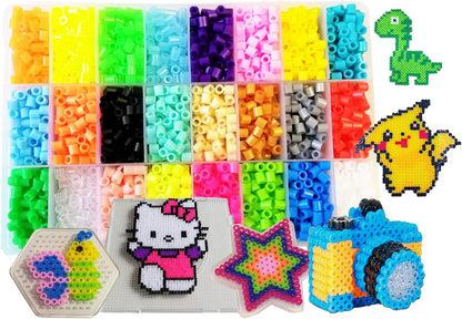 Vytung Fuse Beads Kit-4500pcs 24Colors(4 Glow in Dark) 3Pegboards 75 Patterns(15 Full Size) Perler Beads Compatible Kit