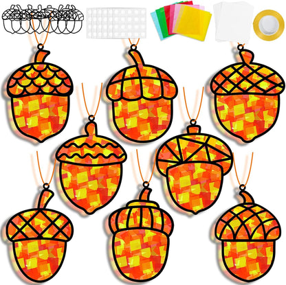 32 Sets Outer Space Suncatchers Craft Kit DIY Window Stained Glass Effect Planet Astronaut Alien Paper Crafts Home School Classroom Decoration Kid Birthday Gift Creative Art Project Activity Game - Colors A