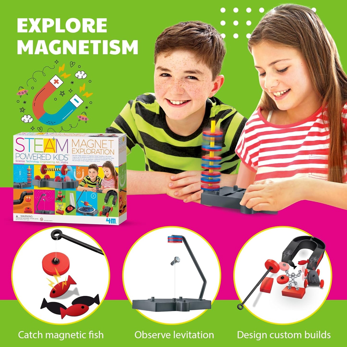 4M | STEAM Dinosaur World Exploration| Hands-On Science Kit with Dinosaur Figures & Fossil Experiments for Kids Ages 5+ - Educational Paleontology Toy Gift