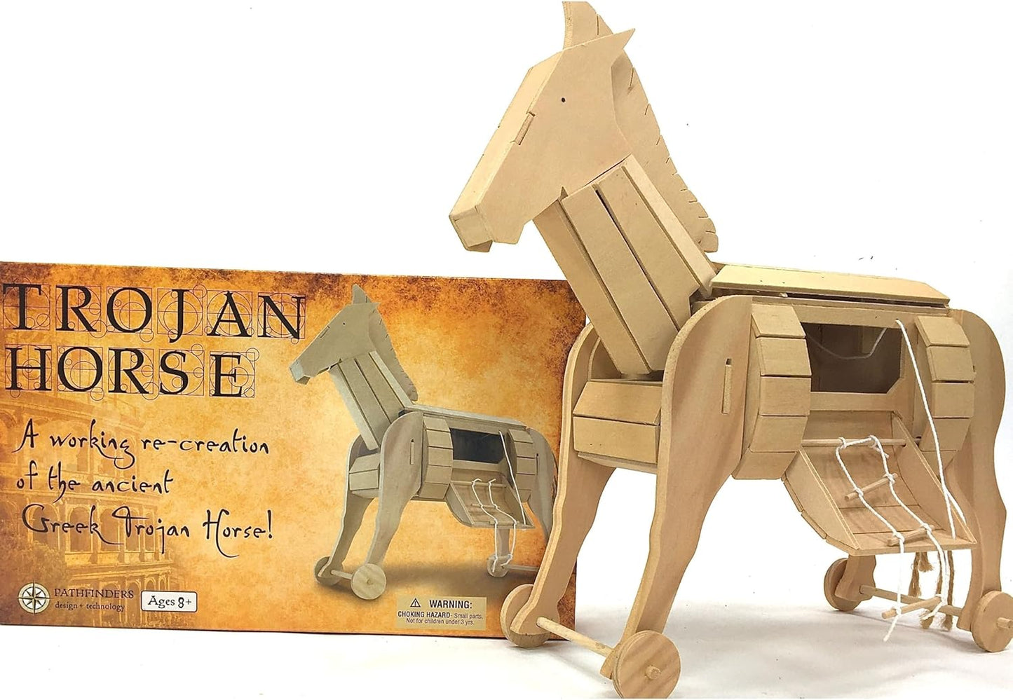 PATHFINDERS STEM Kit – Trojan Horse Model | DIY Wooden Craft Kit for Kids 10-14 | Girls Arts & Crafts STEM Gift | Ancient Greek History Project | Hands-On Educational Toy Engineering and Science