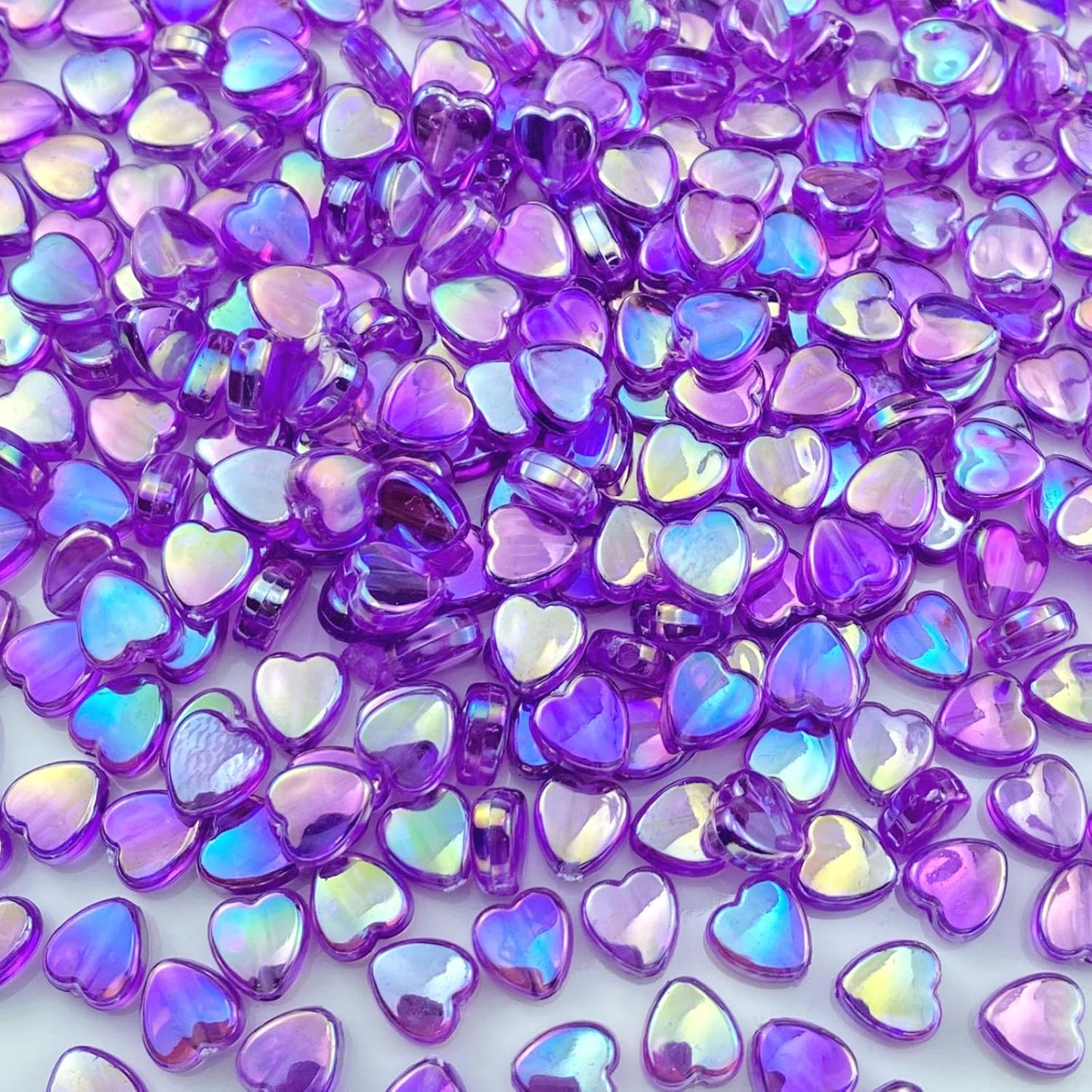 400 PCS Acrylic Heart Shape Beads AB Colors Heart Pony Spacer Beads for Jewelry Making DIY Bracelet Earring Necklace Key Chains(Deep Pink)