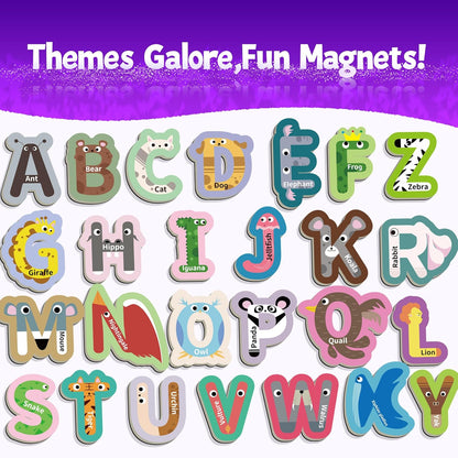 26 Pieces Large Magnetic Letters for Fridge, Capital A-Z Alphabet Magnets for Toddlers 1-3, Large Magnetic Letters for Fridge & Whiteboard, Alphabet Magnets for Toddlers 1-3