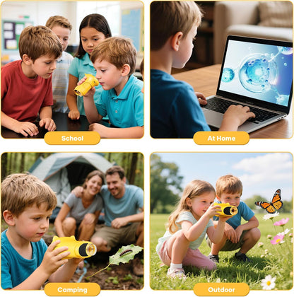 1000X Handheld Digital Microscope for Kids, Pocket Microscope with 2.0" IPS Screen, Portable STEM Science Toy for Ages 4-12, Educational Birthday Gift for Boys Girls, Outdoor Exploration Kit
