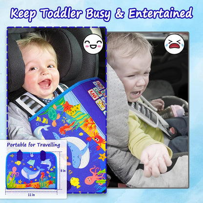 Letoya Toddler Busy Board, Farm Busy Book Montessori Toys for Toddlers, Sensory Board Learning Toy Educational Activity Books Birthday for Girls Boys, Travel Toys for Airplane Car