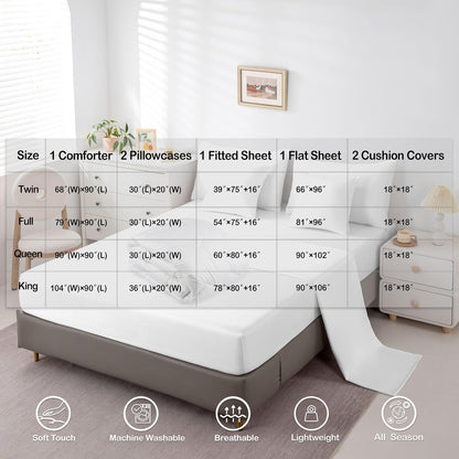 Erosebridal Chemistry Comforter Set with Sheets Full Size Periodic Table of Elements Bed in A Bag 7 Piece Science Chemistry Lovers Bedding Set for Kids Boys Children Bedroom Modern Black Bed Sets