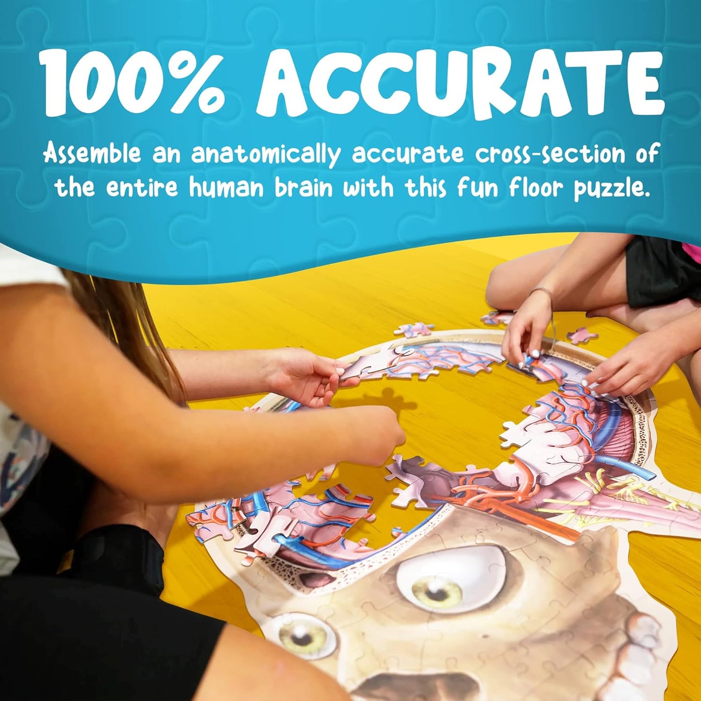 Human Anatomy Kids Floor Puzzle - Dr Livingston Jr's 100-Piece Full Body Jigsaw Puzzle - 4 FT Medically Accurate Floor Puzzles for Kids Ages 6-8, 4-8, 8-10 - Educational Toys for Children, Toddlers