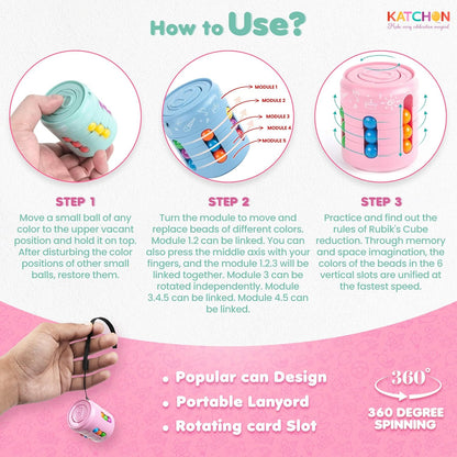 KatchOn, Rotating Fidget Toys – Pack of 12 | Magic Bean Brain Teaser Puzzle Cube, Pinata Stuffers for Kids | Fidget Spinners Party Favors for Kids, Adults | Classroom Prizes Goodie Bag Stuffers