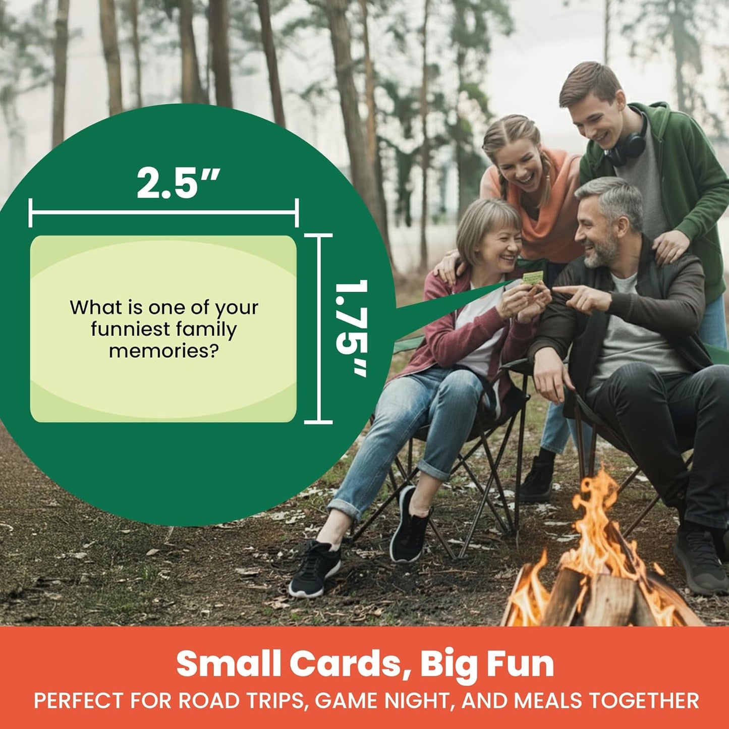 Prompta 600 Conversation Cards for Families – Fun Family Game for Kids and Adults During Game Night, Family Dinner, or Road Trips – Five Get to Know You Question Categories on 2.5" x 1.75" Cards