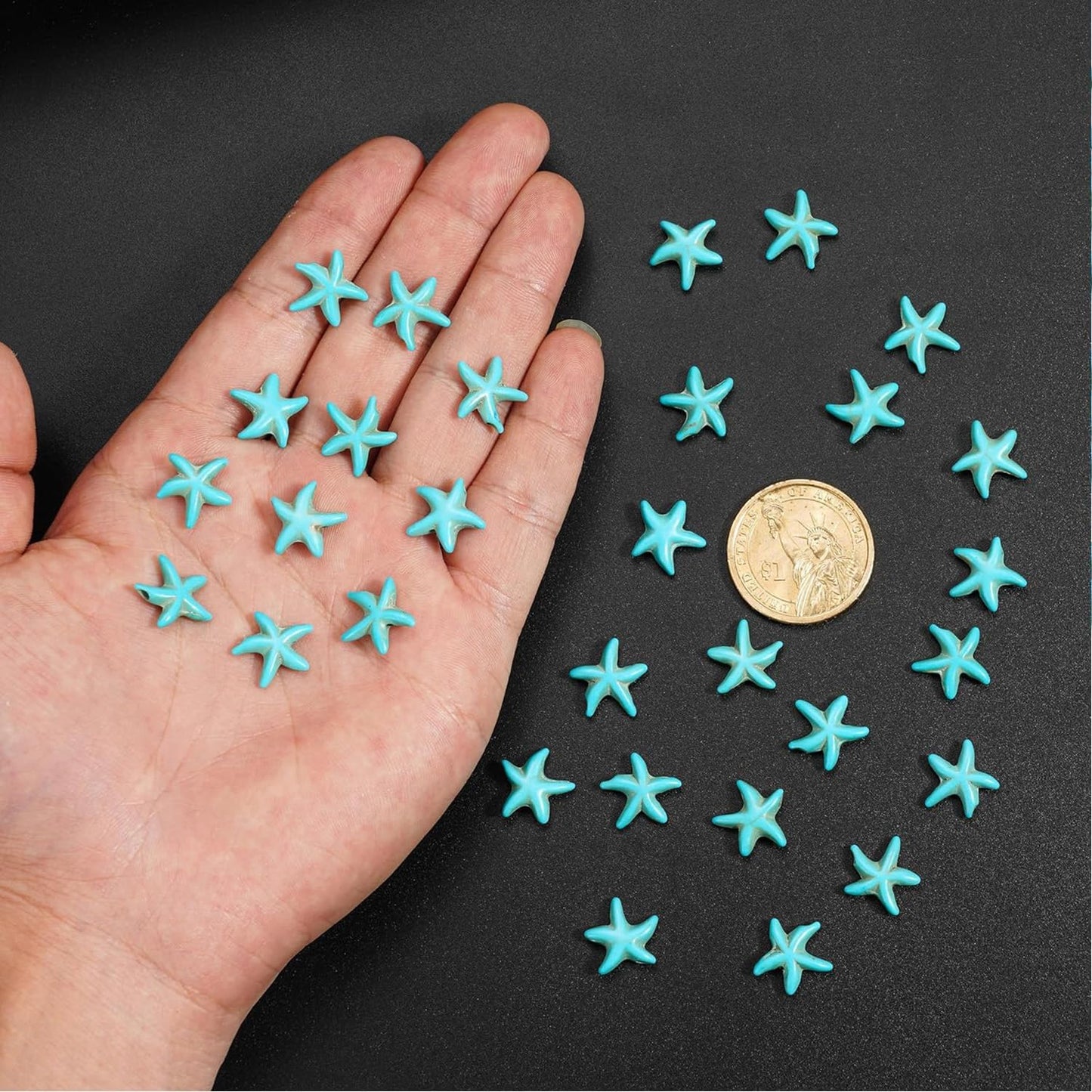 100pcs Blue and White Turquoise Cross Spacer Beads 8x10mm Semi Precious Stone Bead Easter Cross Gemstone Loose Beads for Jewelry Making Charms Beading Bracelets Necklaces Earrings Crafts