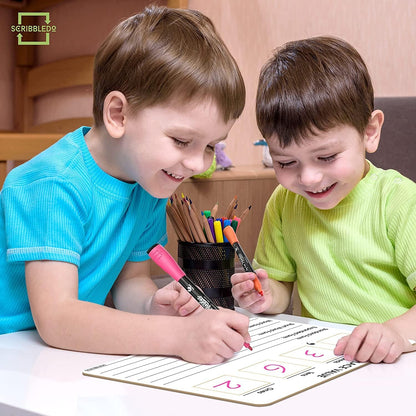 2 Pack Place Value Board 9" x 12" Double Sided Dry Erase Boards for Kids for Teaching Place Values from Billions to Decimal Numbers Math Manipulative Lapboard for Home School and Classroom