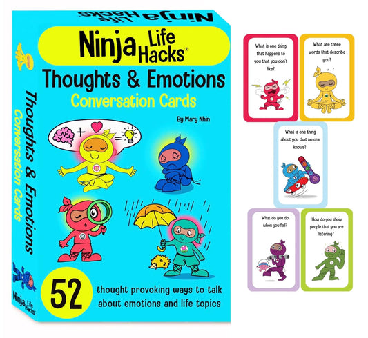 Ninja Life Hacks Thoughts and Emotions Conversation Cards: (Children's Card Games Books, Social Skills Activities for Kids)