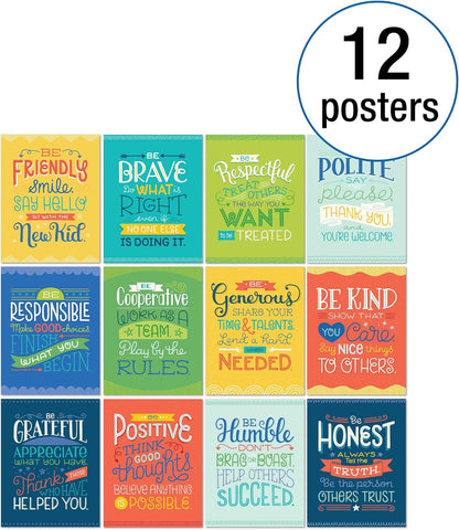 Carson Dellosa 14-Piece Mathematics Strategy Posters, 8.5" x 11" Wall Art Ten Frame, Counting, Number Line, Math Manipulatives, Facts, and More Strategies, Classroom Decor and Teacher Supplies