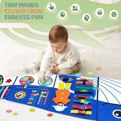 Busy Board Montessori Busy Board, Sensory Wall Activity Board- Toddlers Montessori Toys，Learning & Educational Panel Center for Kids Age 3+，Perfect Gift for Boys & Girls (Birthday, Christmas)