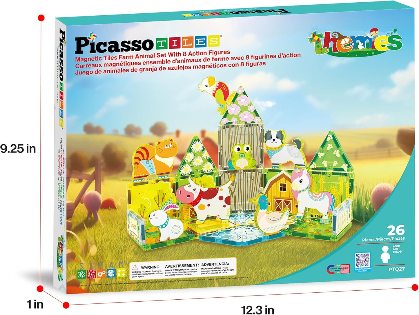 PicassoTiles Magnetic Tiles Magnet Tile Building Blocks Marine Animal World Themed Set with 8 Ocean Character Action Figures STEM Learning Toy Construction Toddlers Boys Girls Ages 3+ PTQ25