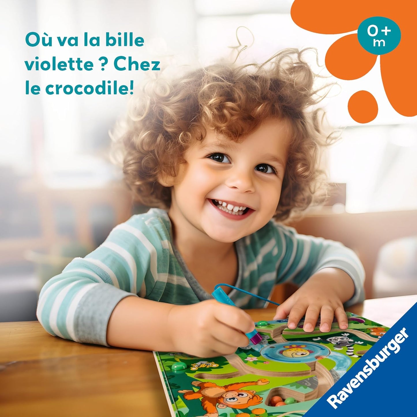 Ravensburger Play+ 34018 Jungle Wooden Magnetic Maze for Children from 18 Months