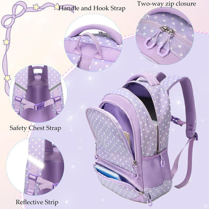 Girls Backpack for Elementary Unicorn Backpack Kids Backpack School Bookbag for Girls 3 in 1 Set Back to School