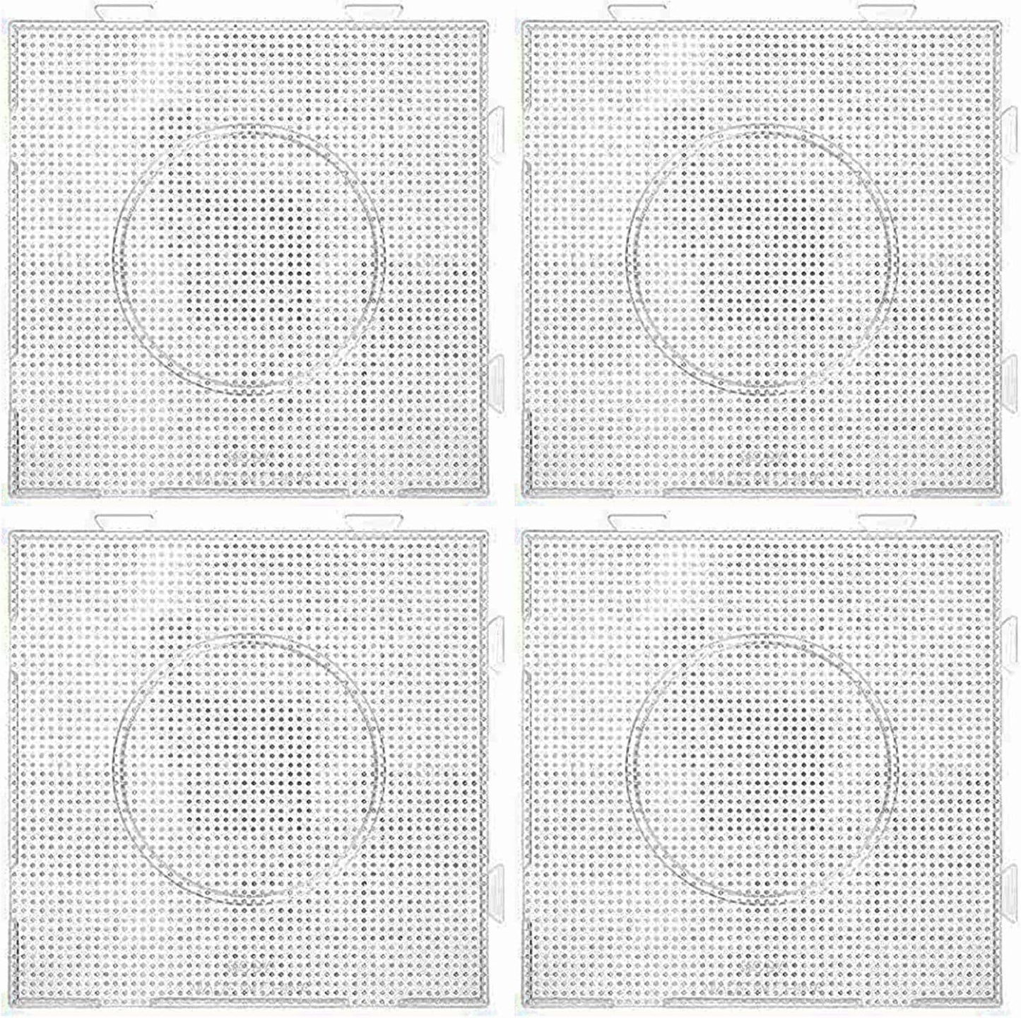 4pcs - 2.6mm Mini Fuse Beads Boards, Large Clear Pegboards Kits, with Gift 4 Lroning Paper (4)