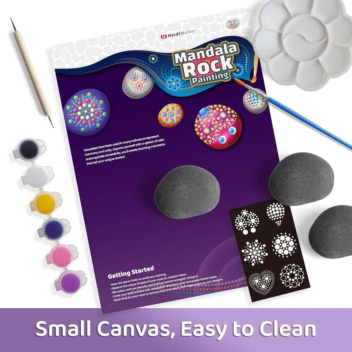 Piano Potato Mandala Rock Painting Kit, Rock Painting Kit for Kids Ages 6-12, Arts & Crafts Party Gifts with All Supplies for Creative Art Toys & Craft Activities
