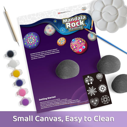Piano Potato Mandala Rock Painting Kit, Rock Painting Kit for Kids Ages 6-12, Arts & Crafts Party Gifts with All Supplies for Creative Art Toys & Craft Activities
