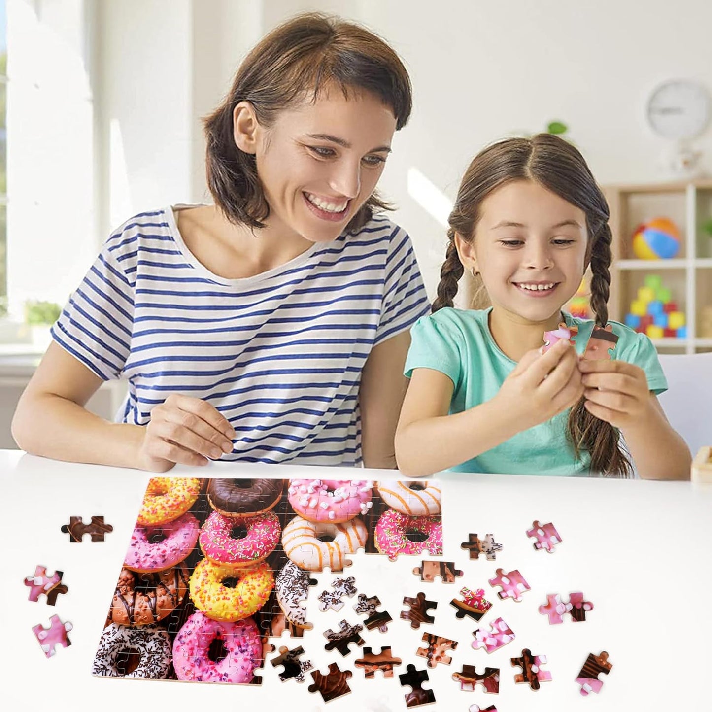 LELEMON 100 Pieces Jigsaw Puzzles in a Metal Box for Kids Age for 4-8 Boys Girls Toy Puzzles Construction Site Vehicles Children Learning Educational Puzzles Toys
