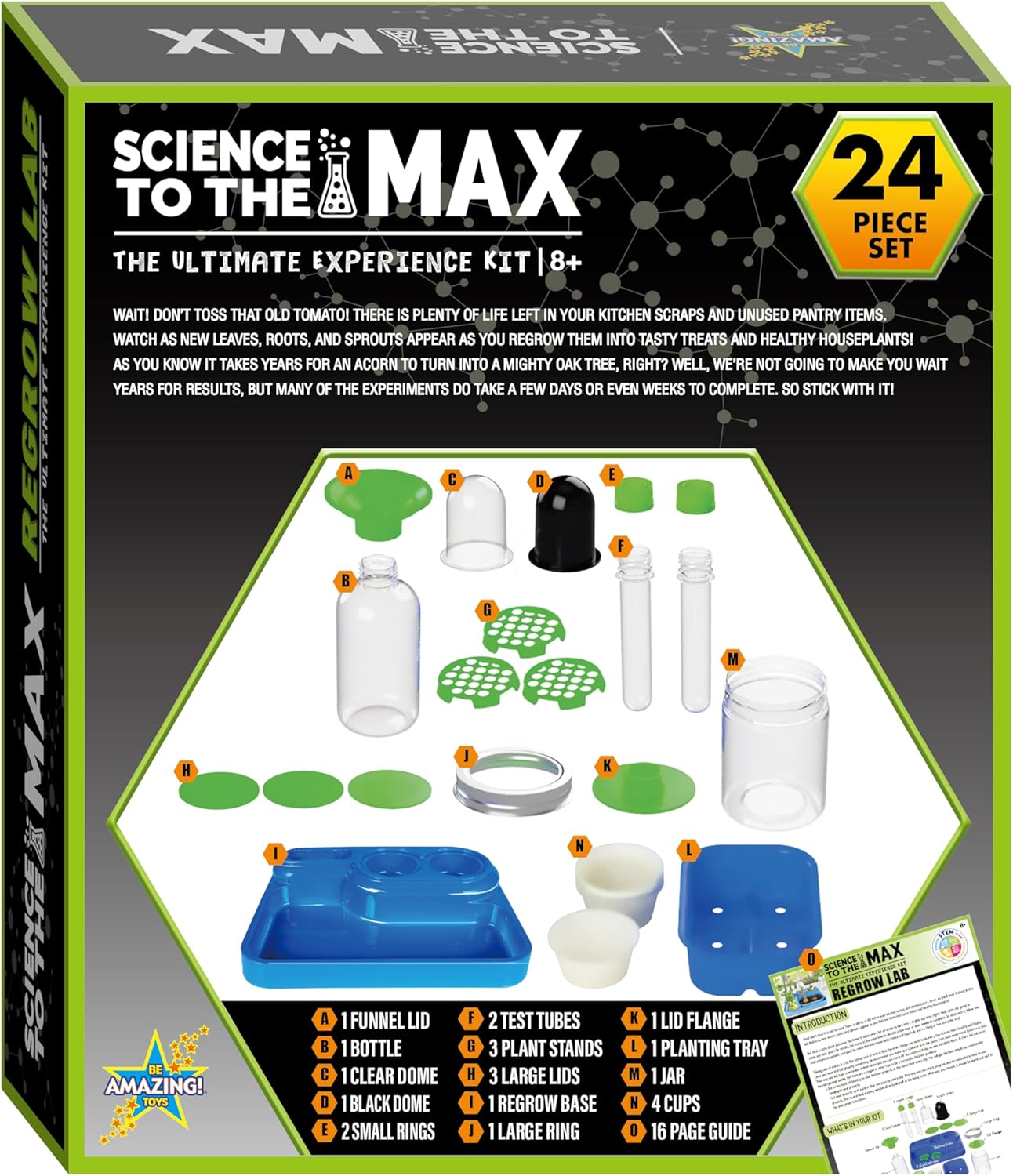 ReGrow Science Kit for Kids 8+ - Replant Simple Ingredients to Generate New Plants! 15+ Experiments - 12 Tools Included - Growing Kits for Kids Boys Girls - STEM Educational Lab