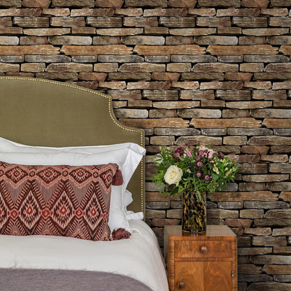 COMSTICKC 3D Faux Gray Stone Wall Sticker Peel and Stick Wall Panels,10 Pcs of 12"X12",Ultra-Light Thin PVC Decorative Tiles Rocks Stone Backsplash Interior Decor,Paintable