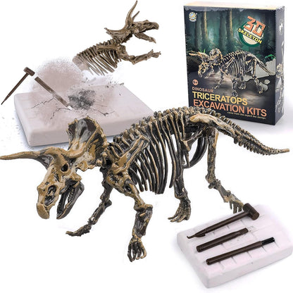 Dig & Discover Dino Tyrannosaurus Rex Dinosaur Skeleton 3D Fossil Bones Excavation, Science Educational Toy Kit for Kids, Children