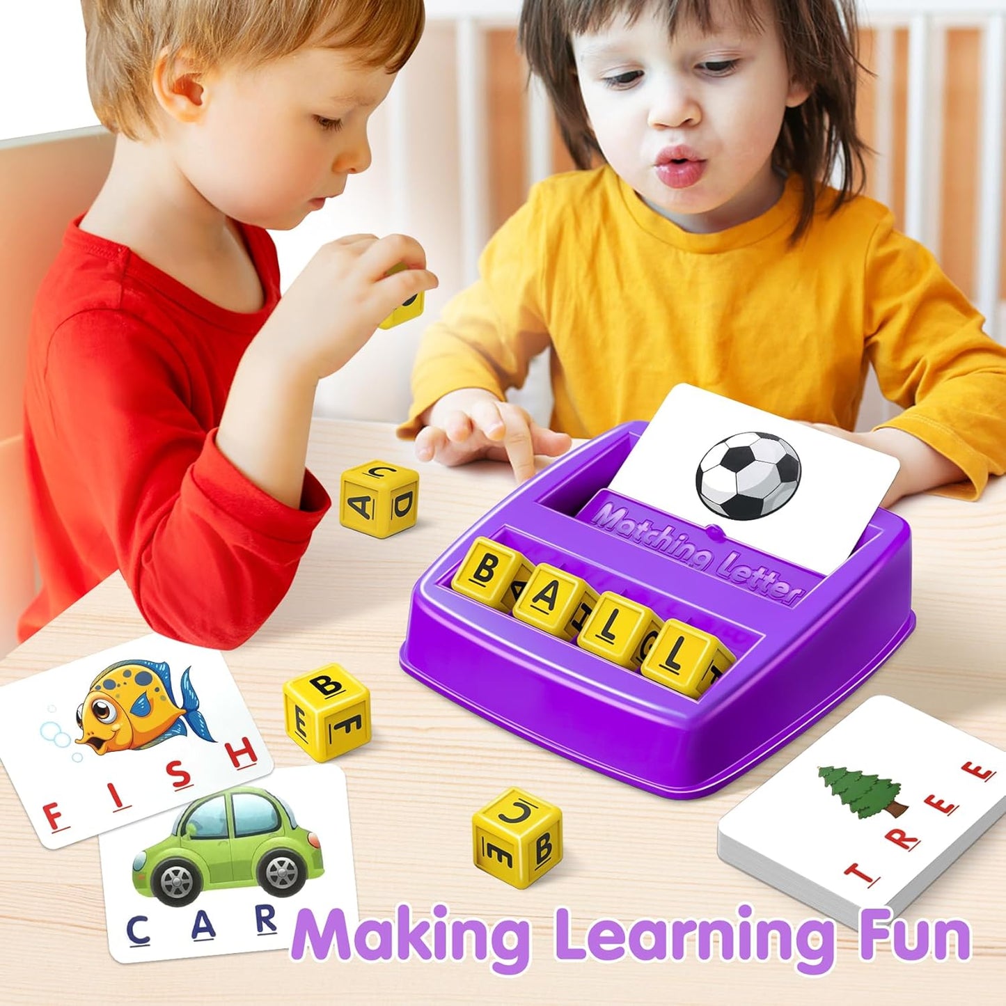 NARRIO Educational Toys for 3 4 5 Year Old Boys Gift, Matching Letter Game Preschool ABC Learning Toys for Kids Ages 4-8 Years, Christmas Birthday Gifts for 3-6 Year Old Boys Toddler Toys Age 2-4