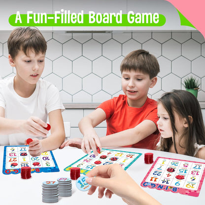 SpriteGru Multiplication & Division Bingo Game, 480 Math Problems, 2 Educational Math Board Game for Kindergarten and Preschool Kids 4-8, Perfect for Classroom & At Home (Up to 25 Players)