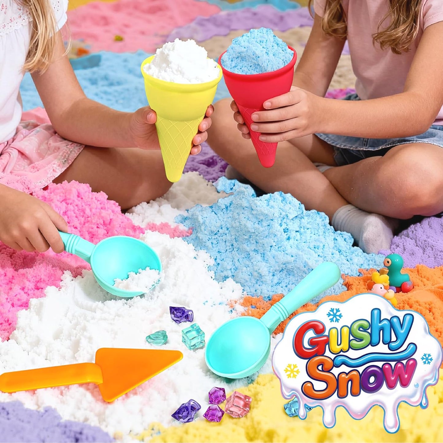 Sensory Bin Filler for Toddlers, Fake Snow Play Sand, Soft Latex Sensory Table Fillers for Classroom Learning, White Sensory Material for Indoor Sensory Play