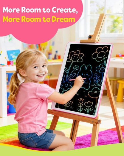 TEKFUN LCD Writing Tablet for Kids, 10-inch Coloring Drawing Pad, Mess Free Doodle Board, Airplane Travel Toys for Boys and Toddlers, Road Trip Essentials, Gifts for 3 4 5 6 7 8 Year Old Girls(Blue)