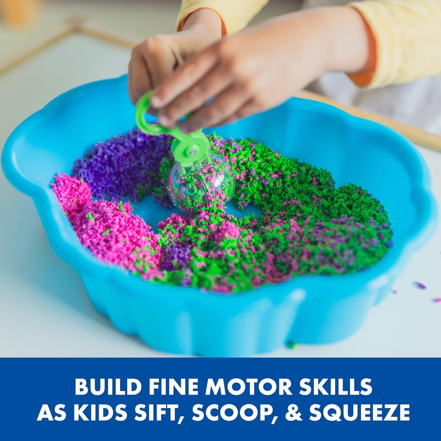 Educational Insights Pluffle Preschool Sensory Bin - Sensory Play Foam Set, NoMess Alternative to Sand Toys & Slime, Table Filler for Home or Classroom, Gift for Kids Ages 3+