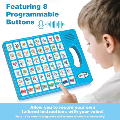 Joyreal AAC Device for Autism, Non Verbal Communication Tools for Speech Therapy & Stroke Rehab. Autism Communication Board with 5 Programmable Buttons & Adjustable Volume, Autistic Kids Must Haves