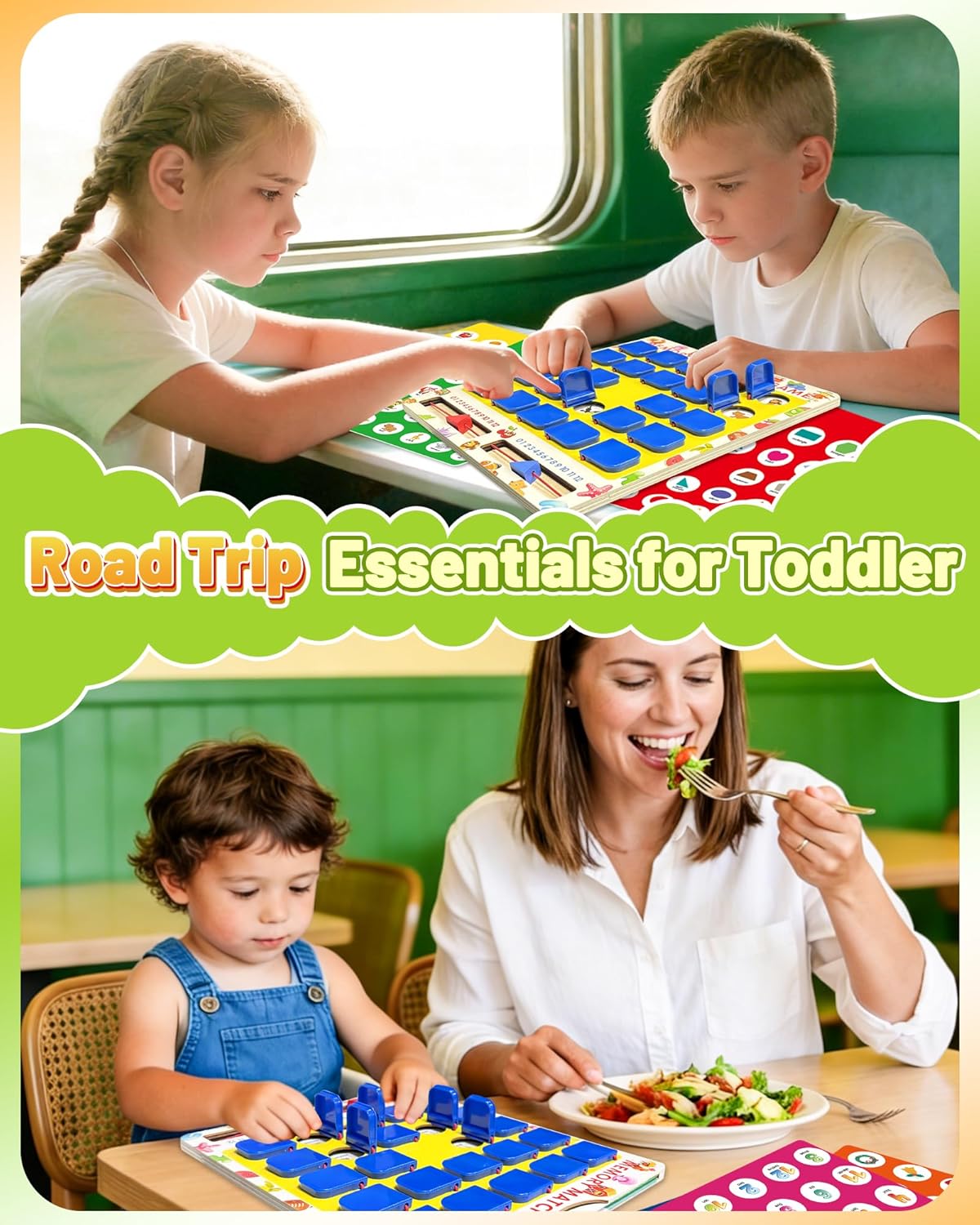 Matching Memory Game for Kids Ages 3-5 4-8, Car Airplane Travel Toys Games Activities for 3-5, Road Trip Essentials for Kids Toddlers, Board Games for Kids 4-6, Birthday Gifts for Kids Boys Girls