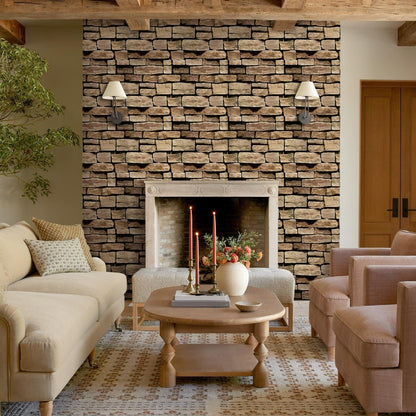 COMSTICKC 3D Faux Gray Stone Wall Sticker Peel and Stick Wall Panels,10 Pcs of 12"X12",Ultra-Light Thin PVC Decorative Tiles Rocks Stone Backsplash Interior Decor,Paintable