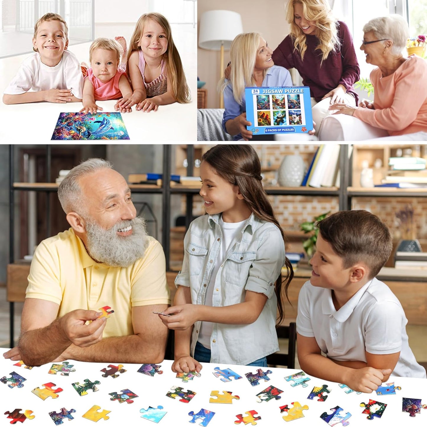 LELEMON 100 Pieces Jigsaw Puzzles in a Metal Box for Kids Age for 4-8 Boys Girls Toy Puzzles Construction Site Vehicles Children Learning Educational Puzzles Toys