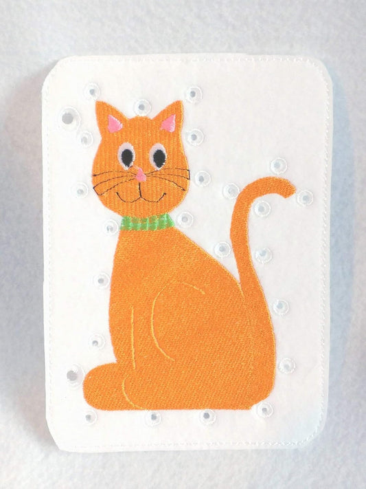 Kitty Cat Lacing Quiet Book Page, Sewing Cards for Toddlers, Art and Craft for Kids - QB141