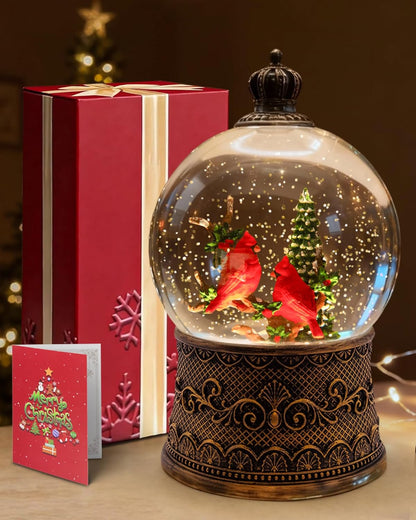Extra Large Christmas Snow Globes Christmas Lantern, 12.99" Musical Snow Globe with 8 Songs, Santa Snowglobe for Kids Adults, 6H Timer Dual Power, Lighted Christmas Decorations Indoor Gifts