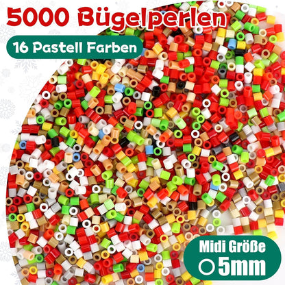 Homgaty 10MM Fuse Beads Kit,1000 PCS XL Iron Melting Beads for Christmas Patterns and Ironing Paper, DIY Art Craft Iron Bead,Crafts Set for Adult