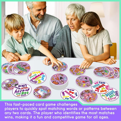 Edulok Memory Card Game, Kids Sight Word Piles Card Games, Animal Table Match Game for Toddlers, Indoor Recess Family Games, Preschool Classroom Reading Games, Homeschool Supplies