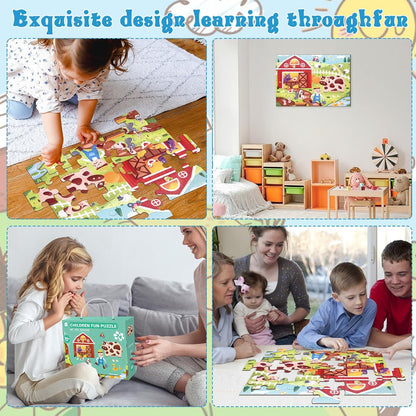 Jumbo Floor Puzzle for Kids, Large Jigsaw Puzzles 24 Piece for Kids Ages 3-5,Preschool Learning & Education Toys, Gifts for 4-8 Year Old Boys and Girls (Jungle Animals)