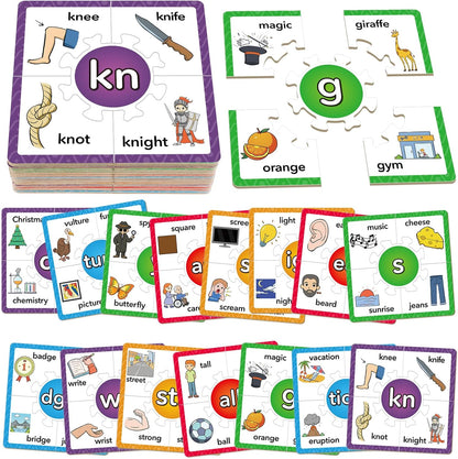 Torlam Phonics Puzzle, Rhyming Games Phonics Games Flash Cards for Kids Toddler, Learn to Read Spelling Reading Sight Words, Long Vowel Silent E Site Words for Preschool Kindergarten Homeschool