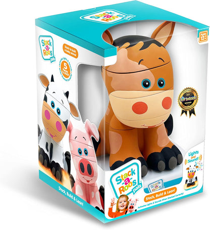 Stack-a-Roos Baby Giraffe by Salus Brands - Animal Stacking Toy, Educational Early Learning Toy for Infants Babies Toddlers, Age 12+ Months - Great Baby Gifts, STEM