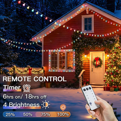 suddus String Lights for Bedroom, 66ft 200 Led Connectable Globe String Lights Indoor, Hanging Fairy Lights Plug in with Remote for Kids Room Dorm Classroom Outdoor Christmas Tree Decor, Warm White