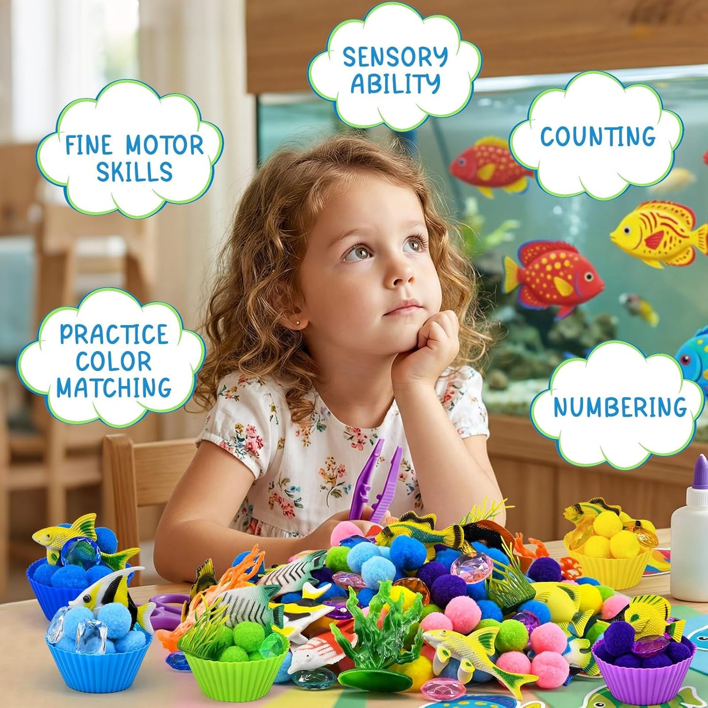 270 Pcs Numbers and Letters Sensory Bin Items Back to School Counting Sorting Sensory Bin Filler Fine Motor Numbers and Letters Geometric Figure Counts for Easter Spring Summer Sorting
