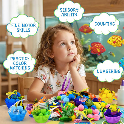 270 Pcs Numbers and Letters Sensory Bin Items Back to School Counting Sorting Sensory Bin Filler Fine Motor Numbers and Letters Geometric Figure Counts for Easter Spring Summer Sorting